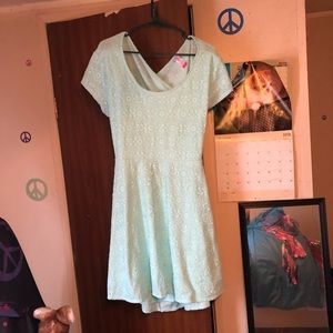 A mint green dress